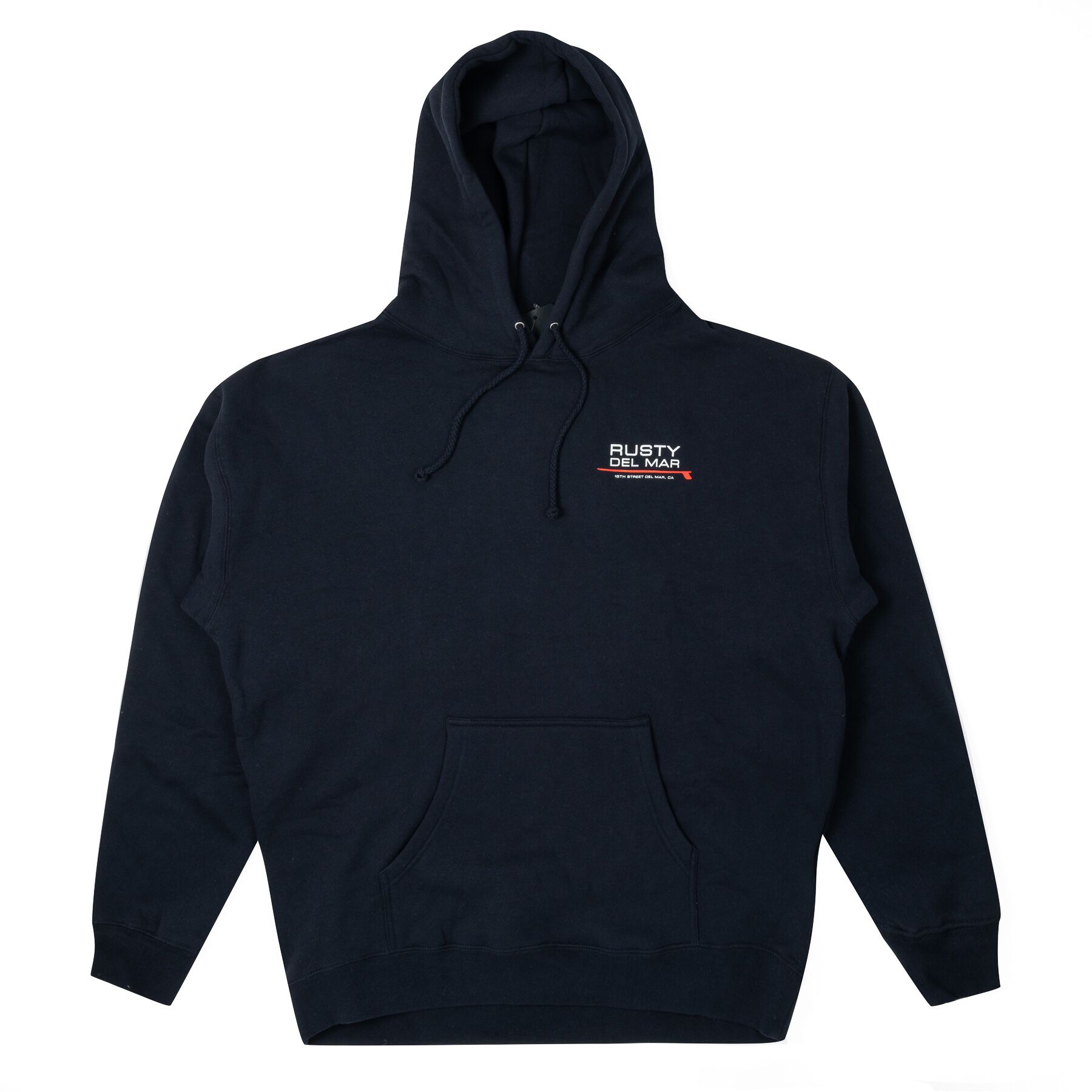 3 Palm Dark Navy Hooded Fleece