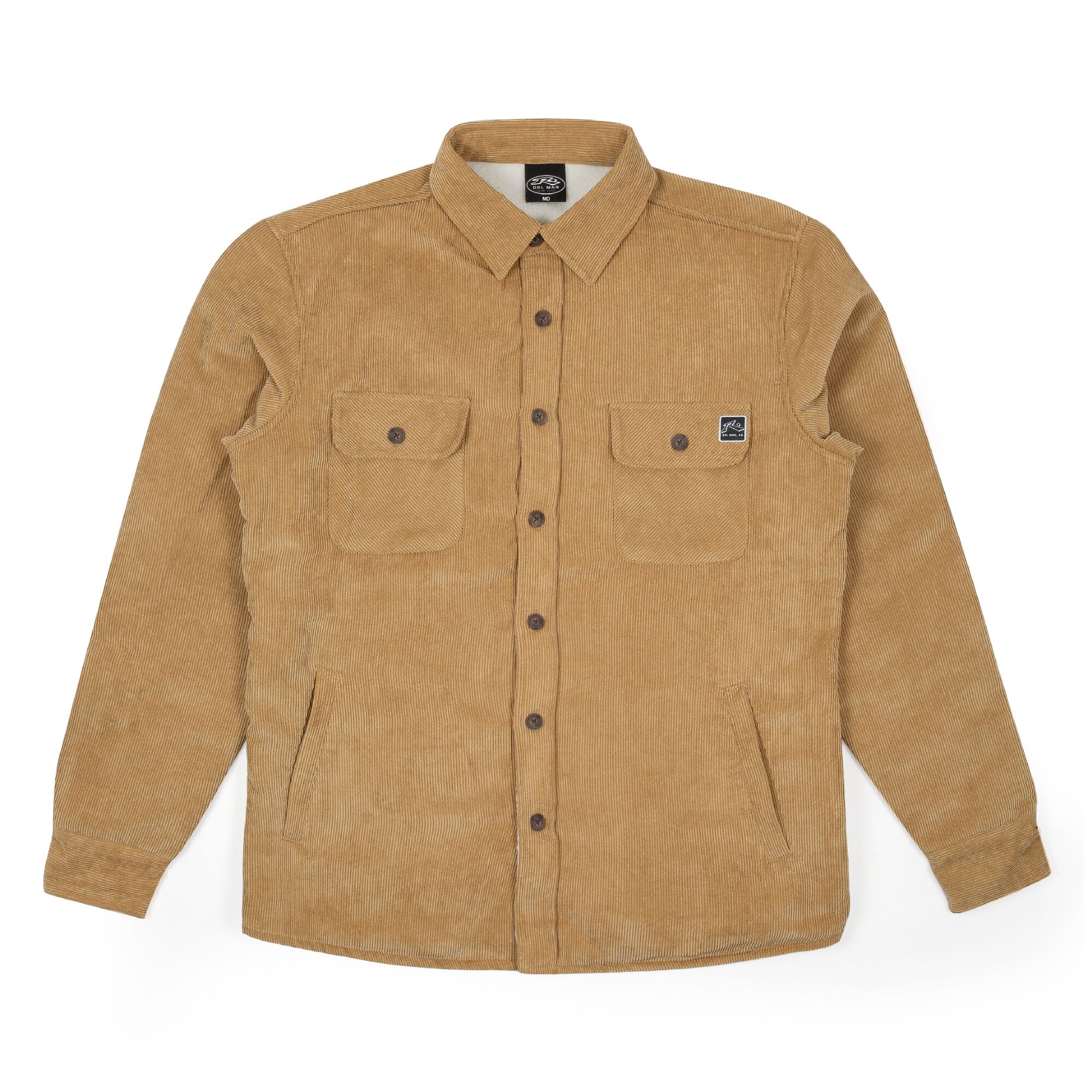 Solid Corduroy Sherpa Lined Flannel